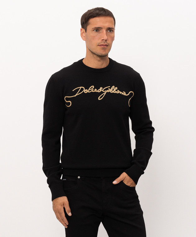 Dolce&Gabbana Чорний джемпер з вовни GXX02ZJDVIR зображення 3