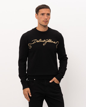 Dolce&Gabbana Чорний джемпер з вовни GXX02ZJDVIR