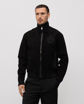 Balmain Чорна замшева куртка FH0TFA87LD91