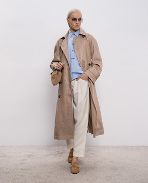 Brunello Cucinelli Блакитна сорочка з ланцюжком моніль MH772NA905