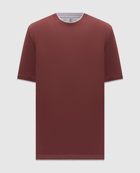 Brunello Cucinelli Футболка бордового цвета M0B137427