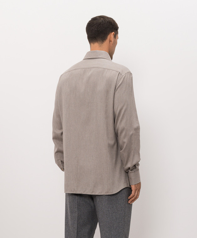 Brunello Cucinelli Серая рубашка в узор MY6370627 изображение 4