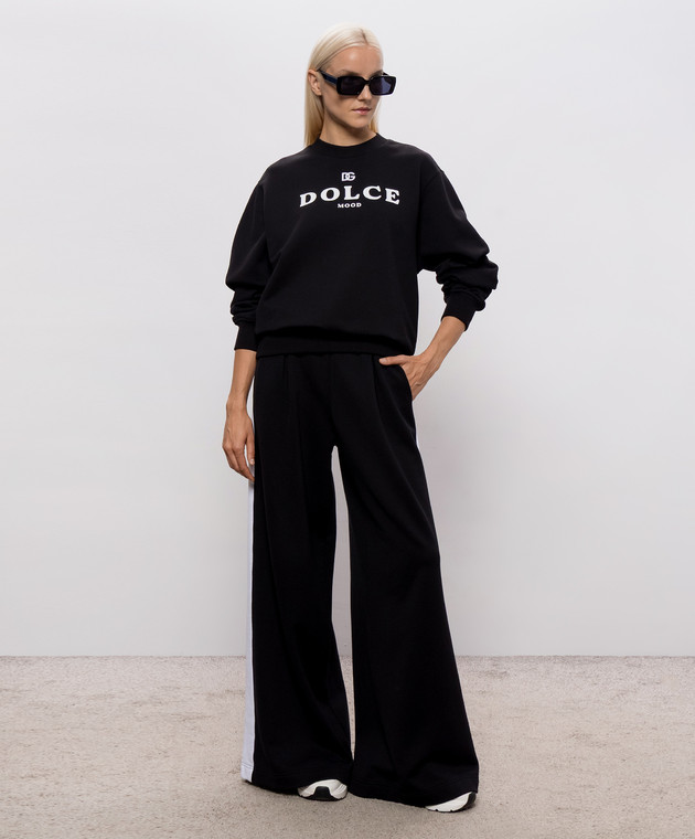 Dolce&Gabbana Чорний світшот з принтом логотипа F9U78ZHU7P4 зображення 2
