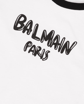 Balmain Детская футболка с контрастным логотипом BZ8H81Z36721214