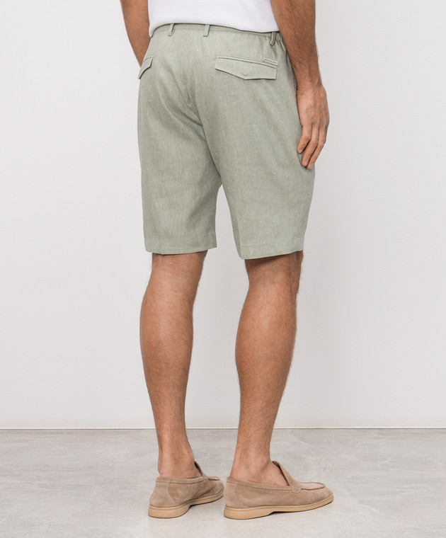 Stefano Ricci Зеленые шорты из льна и шерсти M1T6100300WL003L изображение 4