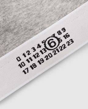 Maison Margiela MM6 Серый меланжевый топ с узором эмблемы MKRG80060