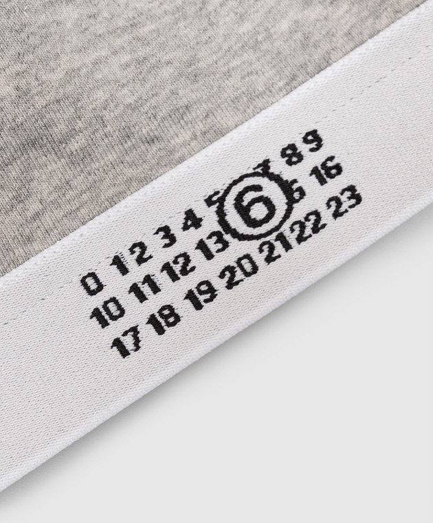 Maison Margiela MM6 Серый меланжевый топ с узором эмблемы MKRG80060 изображение 3