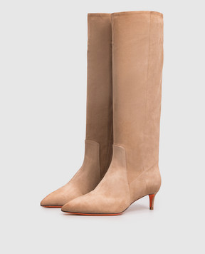 Santoni Замшеві чоботи бежевого кольору WSLQ72436HI2SAEA