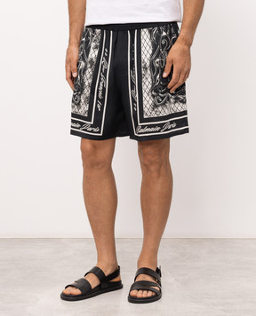 Balmain Черные шорты Foulard в принт HH1PA145VJ07