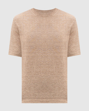 Cashmere&Whiskey Футболка бежевого кольору з льону та шовку M54268085