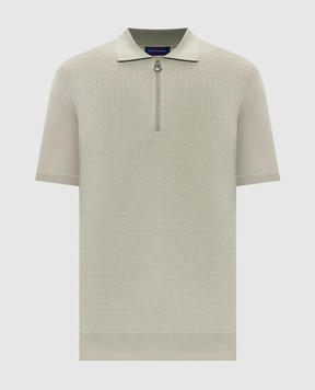 Stefano Ricci Поло цвета хаки из шерсти, кашемира и шелка W505507P31W26150