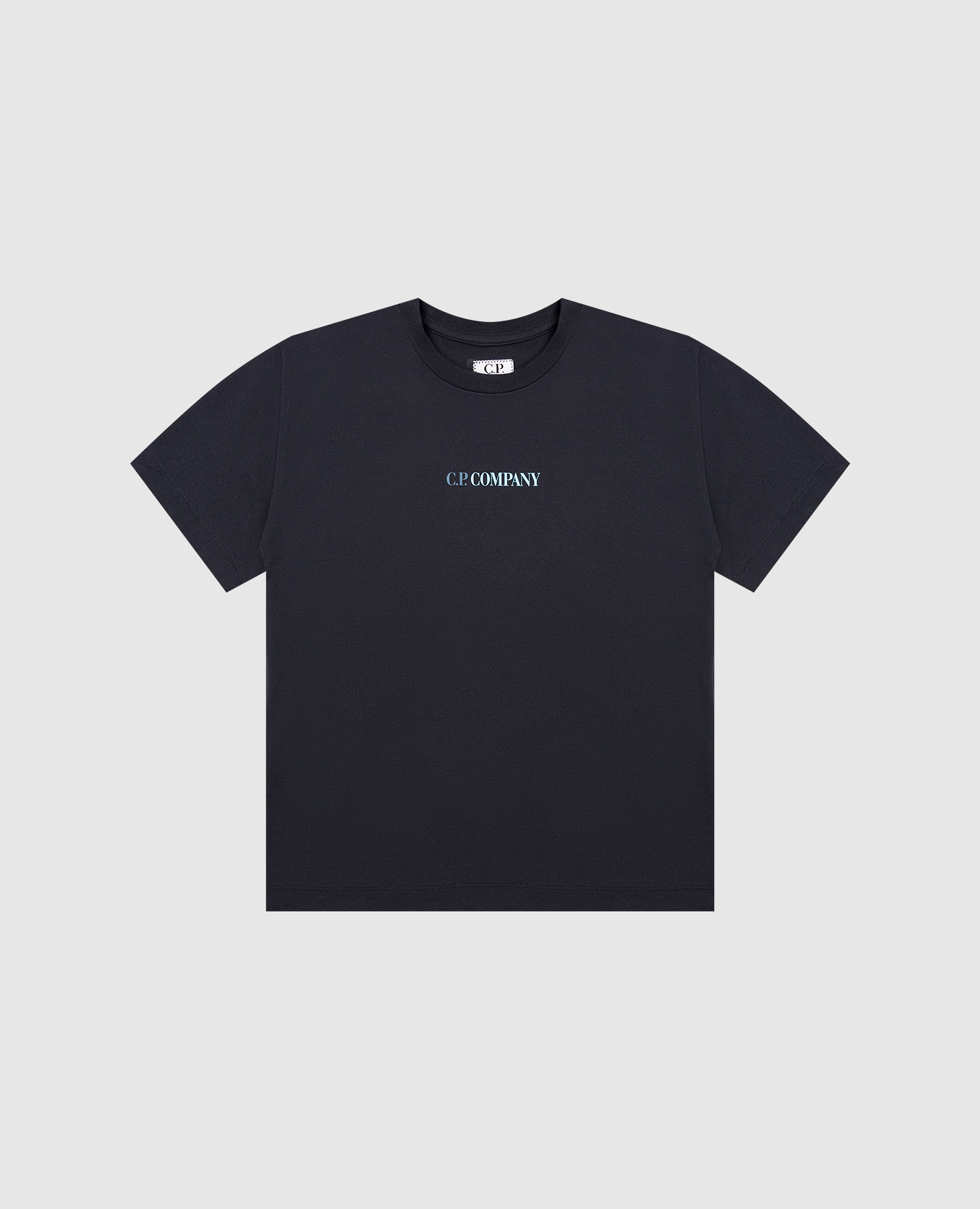 Детская синяя футболка с принтом логотипа