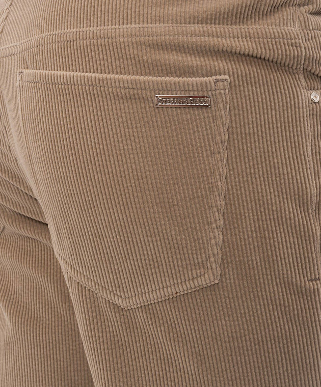 Stefano Ricci Бежевые вельветовые штаны M1T6300040CTW02T изображение 5