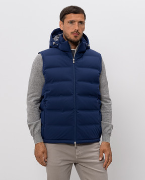Brunello Cucinelli Синий пуховый жилет MV4061605