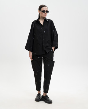 Y`S Yamamoto Черная рубашка в горох YQB05025