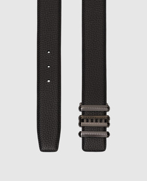 Stefano Ricci Черный кожаный ремень с брендовой пряжкой N382VDC584U