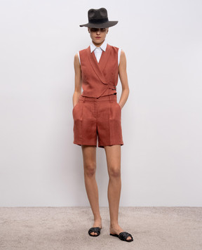 Brunello Cucinelli Рожеві шорти з льону MH527P8923