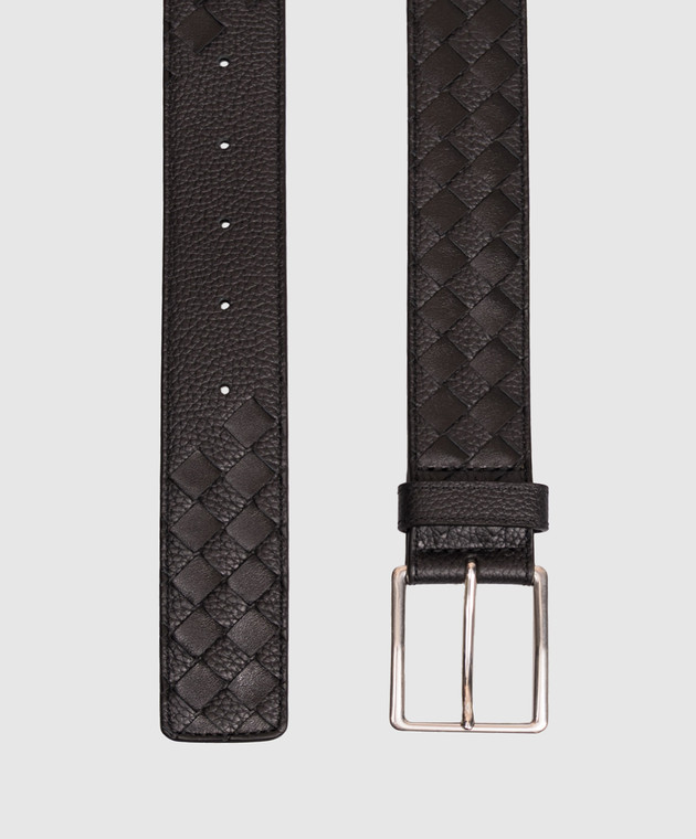 Bottega Veneta Кожаный черный ремень Intrecciato 876745V6U01 изображение 3