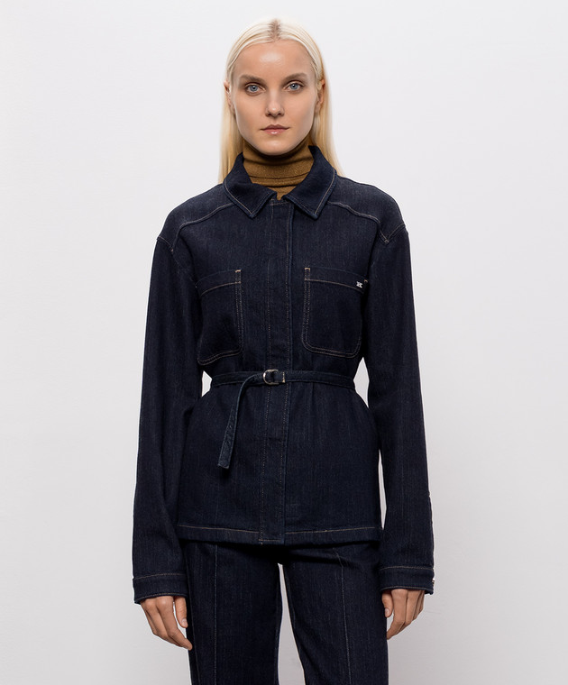 Kiton Синяя куртка с поясом DJ61402K0500L изображение 3