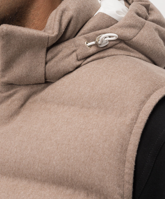 Brunello Cucinelli Коричневый пуховый жилет из шерсти MQ4631608 изображение 5