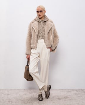 Brunello Cucinelli Бежевый кардиган с шерстью и кашемиром MGR372906