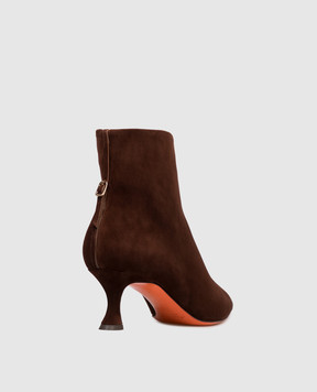 Santoni Коричневі замшеві ботильйони WTIS71908HI2NHZW
