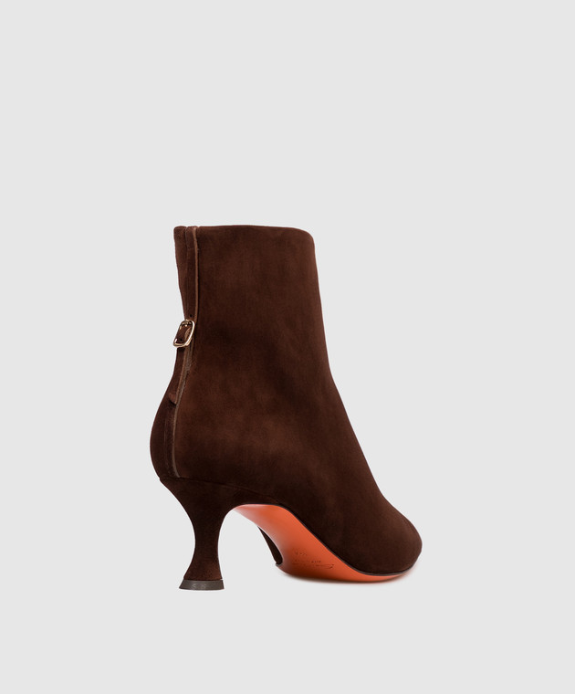 Santoni Коричневі замшеві ботильйони WTIS71908HI2NHZW зображення 3