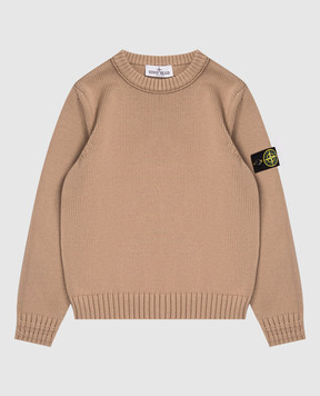 Stone Island Дитячий бежевий светр з патчем логотипа K2S165100019S01A268