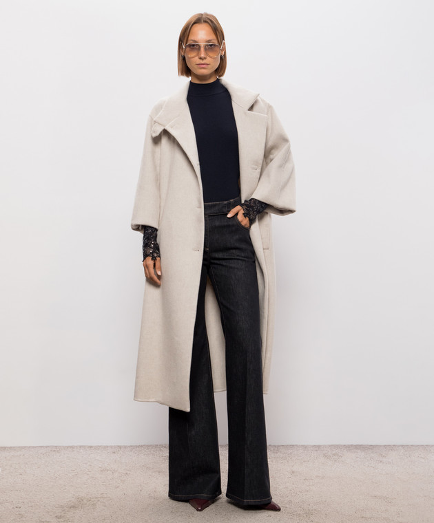 Brunello Cucinelli Темно-синій топ в рубчик MD998B3X04 зображення 2