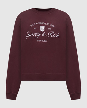 Sporty & Rich Бордовий світшот з вишивкою логотипа ST09875412RE02