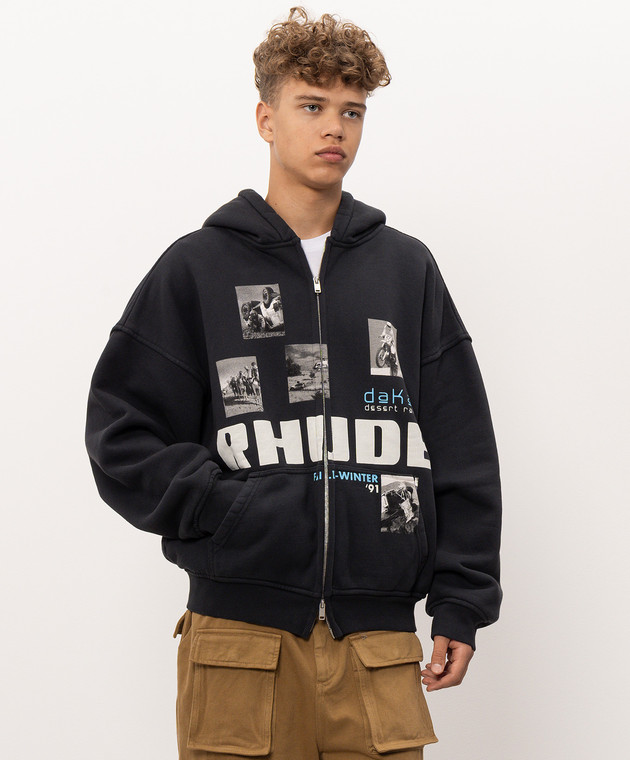 Rhude Синяя утепленная спортивная куртка Winter 91 Rallye RHPF26HO15012 изображение 3