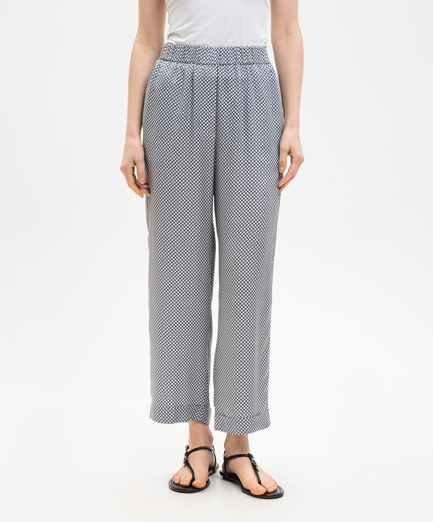 Peserico Белые брюки в принт эмблемы M0430108186 изображение 3