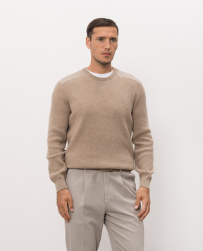 Brunello Cucinelli Бежевий светр з кашеміру M22203900