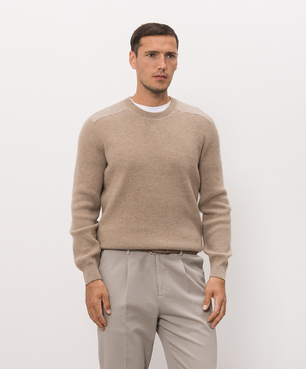 Brunello Cucinelli Бежевый свитер из кашемира M22203900 изображение 3