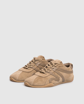 Giuseppe Zanotti Бежевые замшевые кроссовки с логотипом RS60009