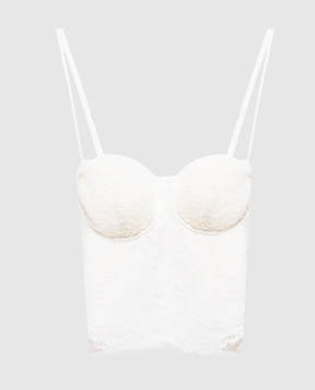 Twinset Білий топ з мереживом 261AP2300