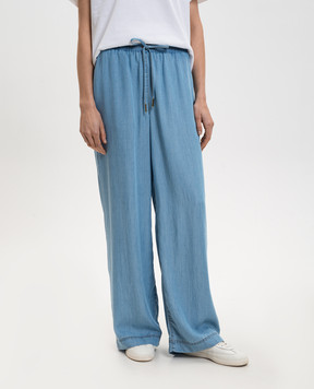 Twinset Голубые брюки с логотипом 261LL2QGG