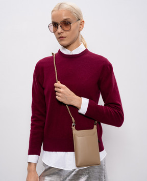 Yves Salomon Бежевий шкіряний чохол для телефону 26EAA205XXAPXX