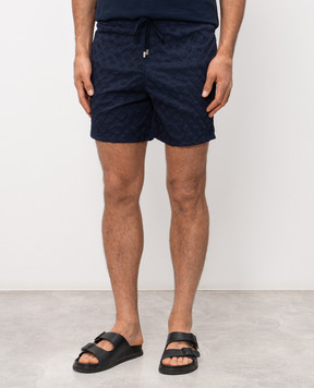 Vilebrequin Синие шорты для плавания Turtles Monogram MPACA337