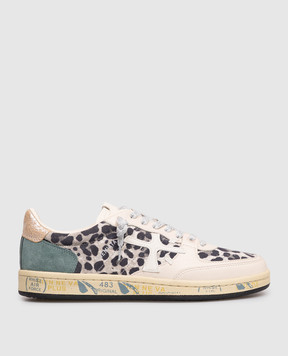 Premiata Бежеві замшеві кросівки Bskt Clayd з леопардовим принтом BSKTCLAD8169