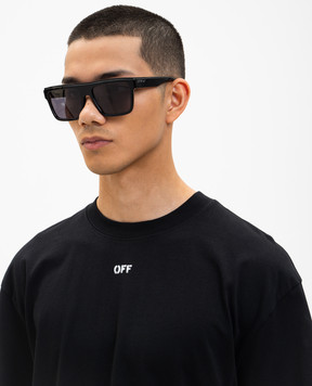 Off-White Черные очки с принтом логотипа OW1039100758