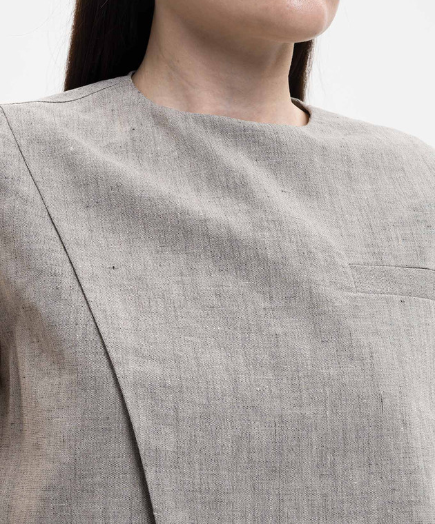 Loulou de Saison Серый топ DELLA с льном DELLA изображение 5