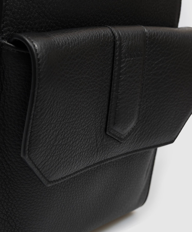 Canali Чорна шкіряна сумка з тисненням логотипа NA00261P326134 зображення 4