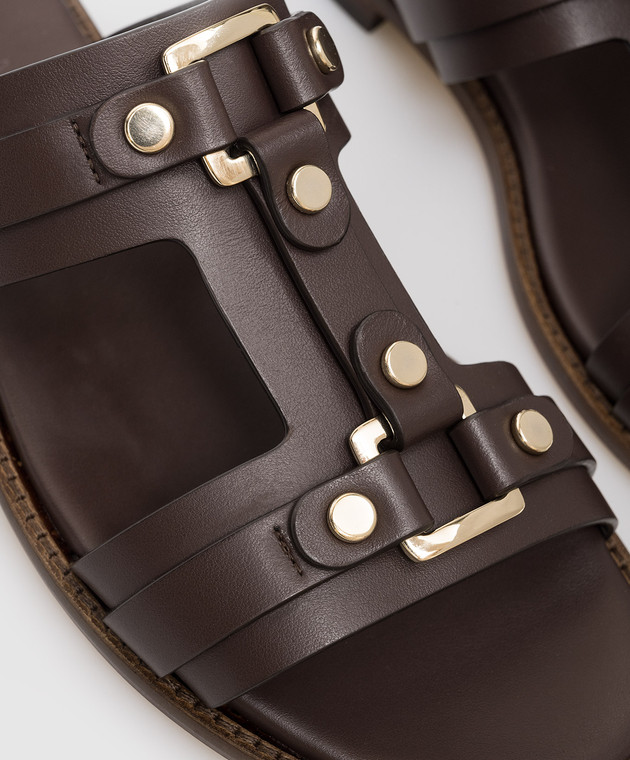 Doucal's Коричневі шкіряні шльопанці DD8771MARNUF073 зображення 5