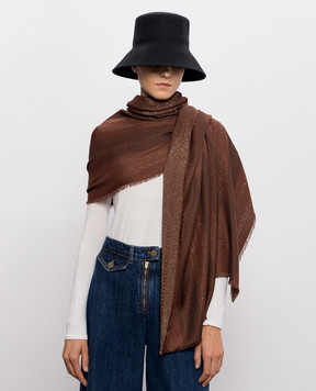 Twinset Коричневый шарф с узором логотипа 262TA4350