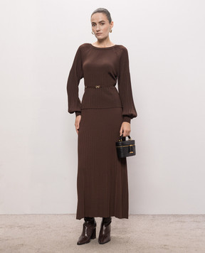 Twinset Коричневая юбка с плёсированием 262TT3452