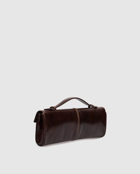 Giuseppe Zanotti Коричневий шкіряний глянцевий клатч Borse EB60007