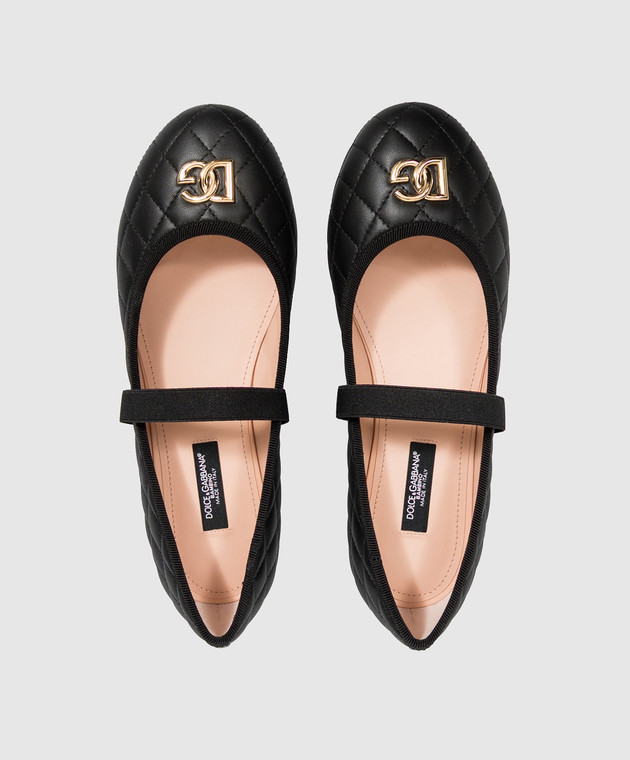 Dolce&Gabbana Черные кожаные балетки с стежкой D11433A09882736 изображение 4