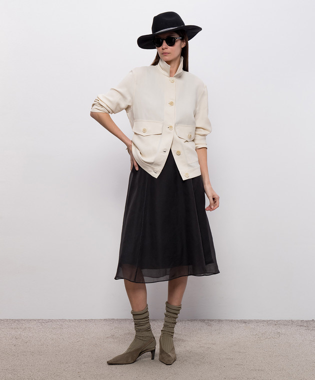 Brunello Cucinelli Бежева куртка з льоном MH126HM306 зображення 2