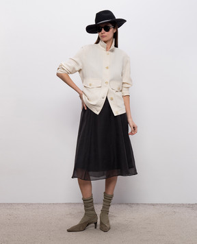 Brunello Cucinelli Бежева куртка з льоном MH126HM306